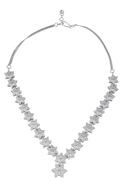 White American Diamond Necklace & Earring Set 