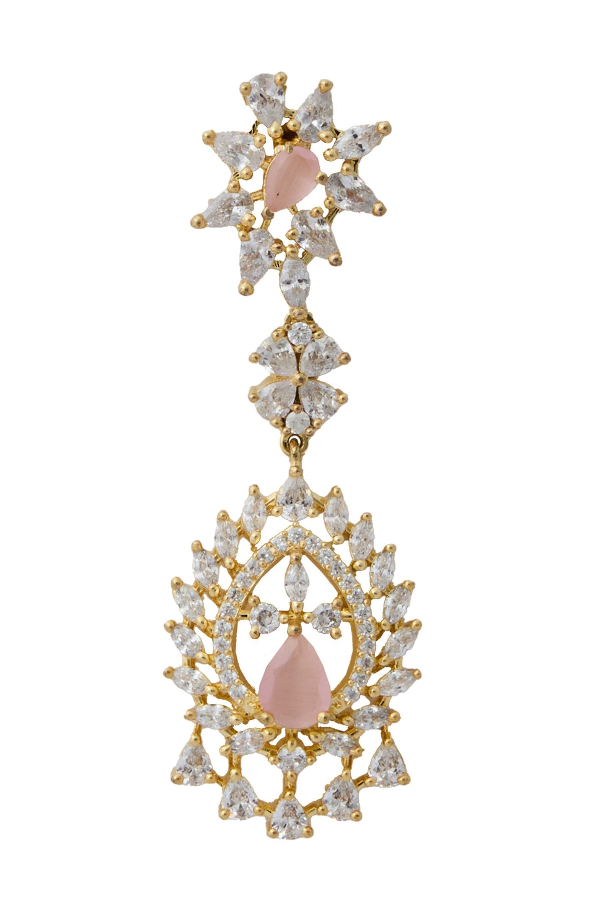 Pink Brass Necklace & Earring Set 