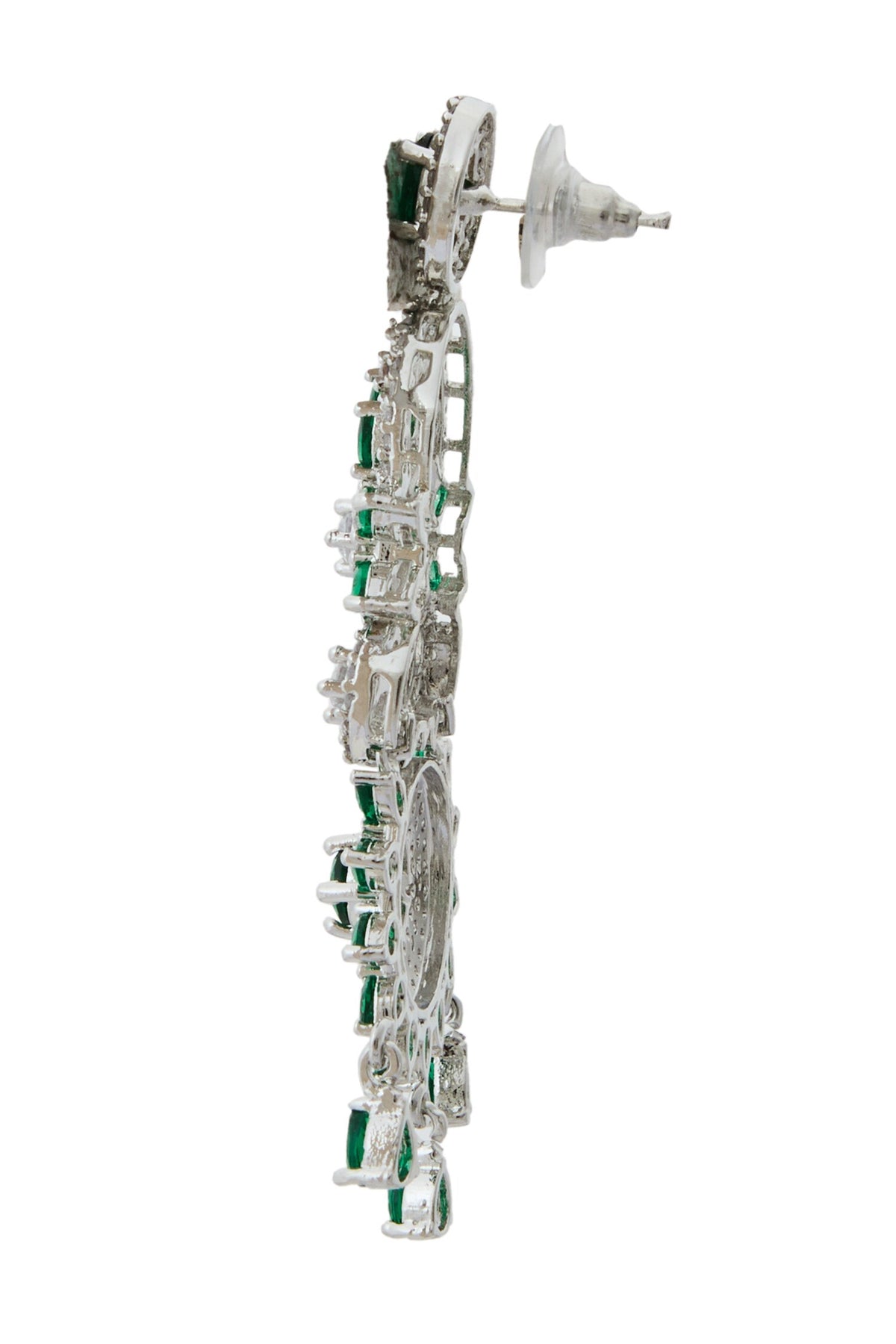 Green Brass American Diamond Jewelry Set 