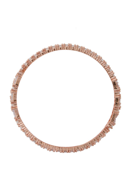 Rose Gold American Diamond Bangles Set 