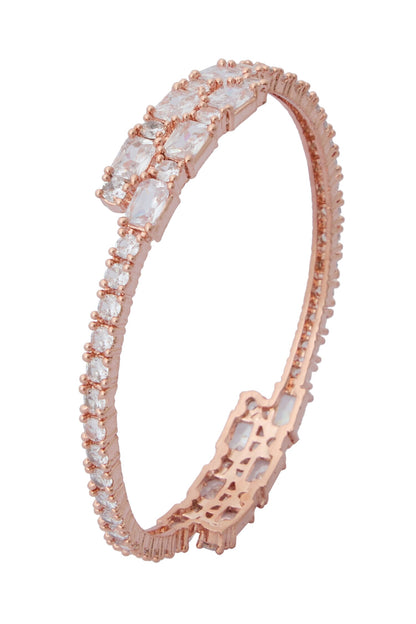 Rose Gold American Diamond Bangles Set 