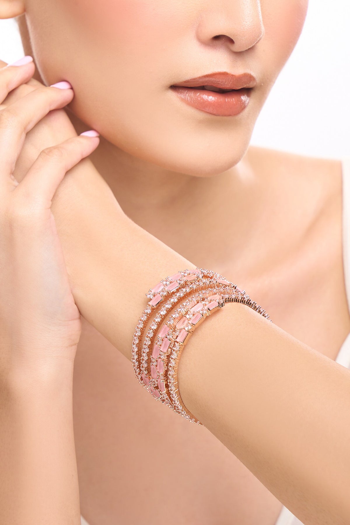 Rose Gold American Diamond Bangles 