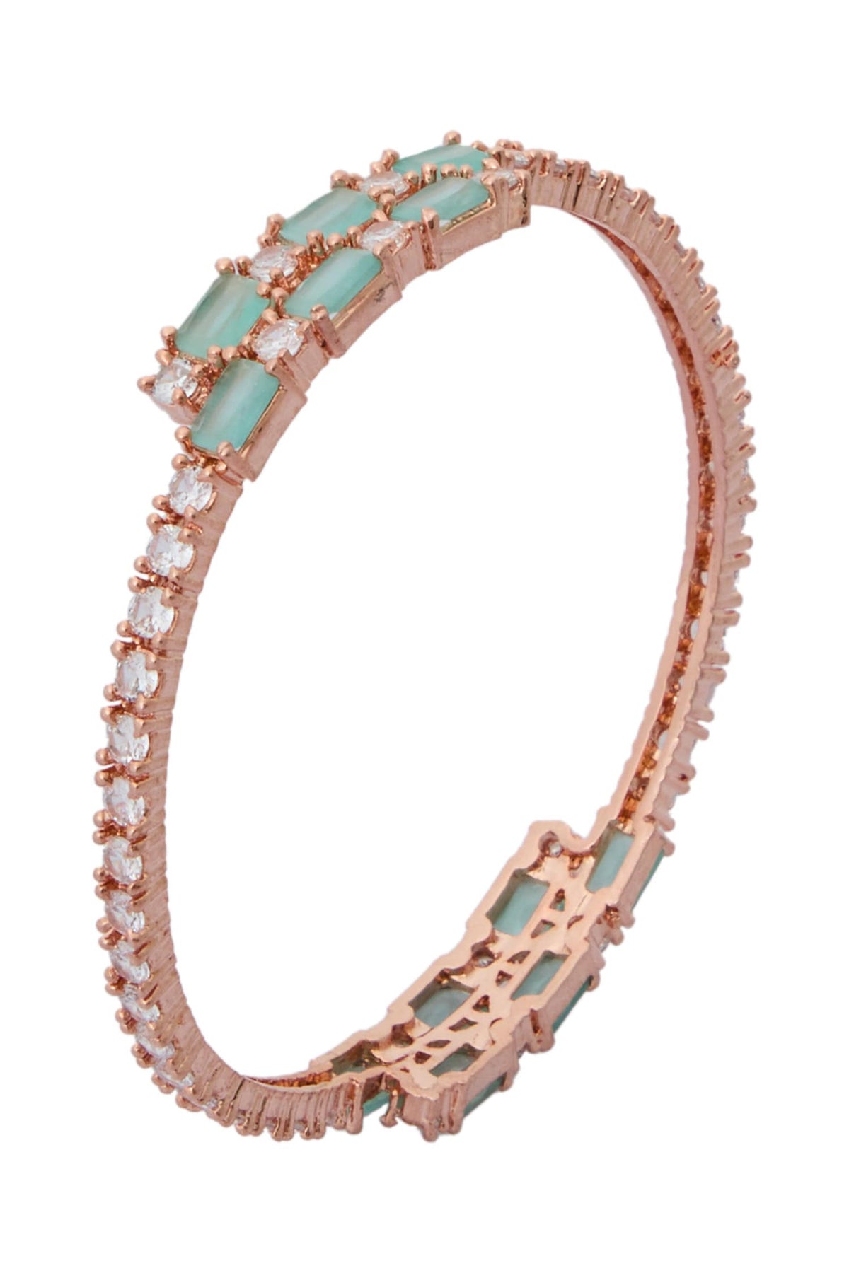 Rose Gold Aqua Bangles Set of 4 