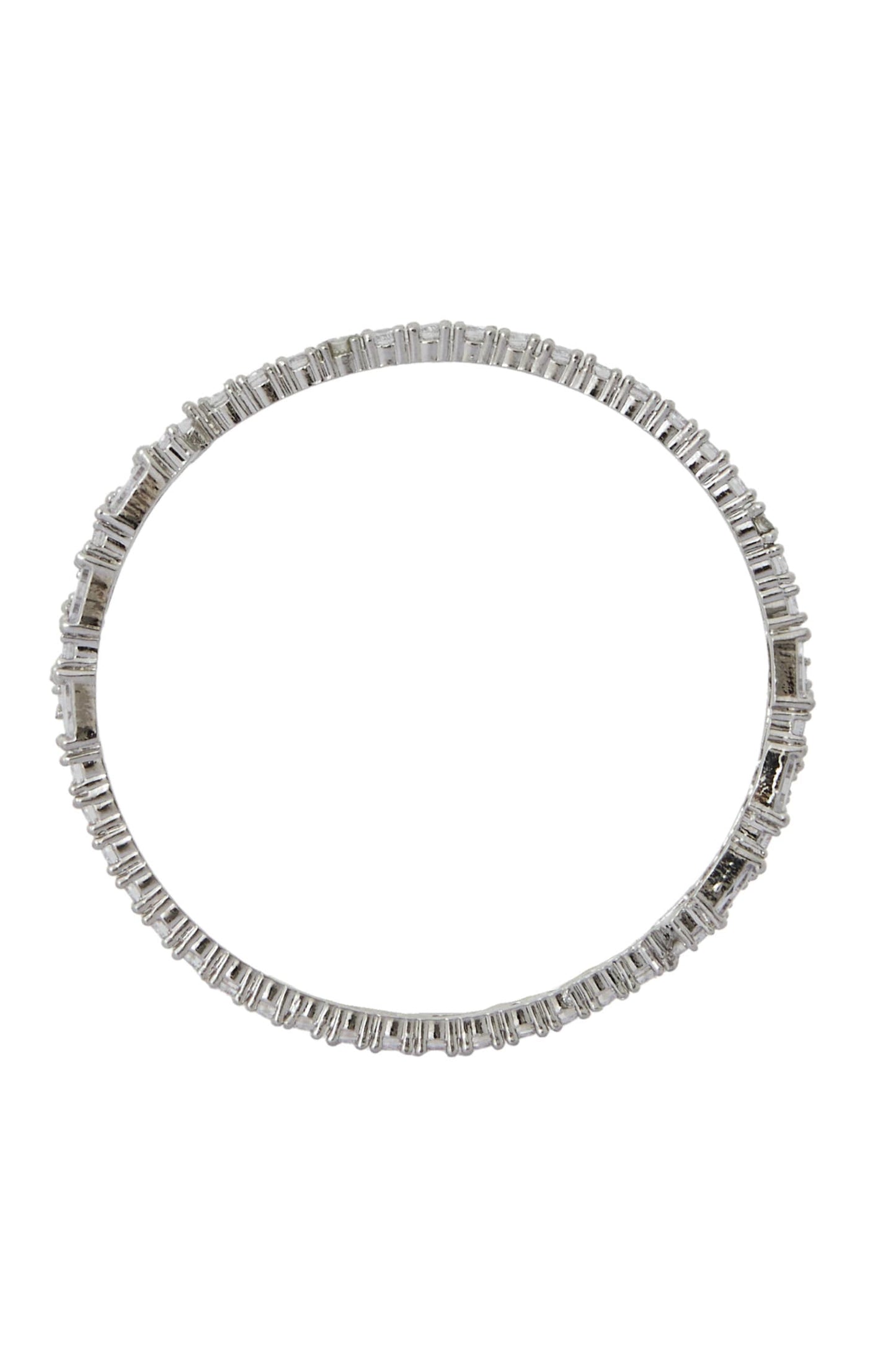 Silver American Diamond Bangle Set 