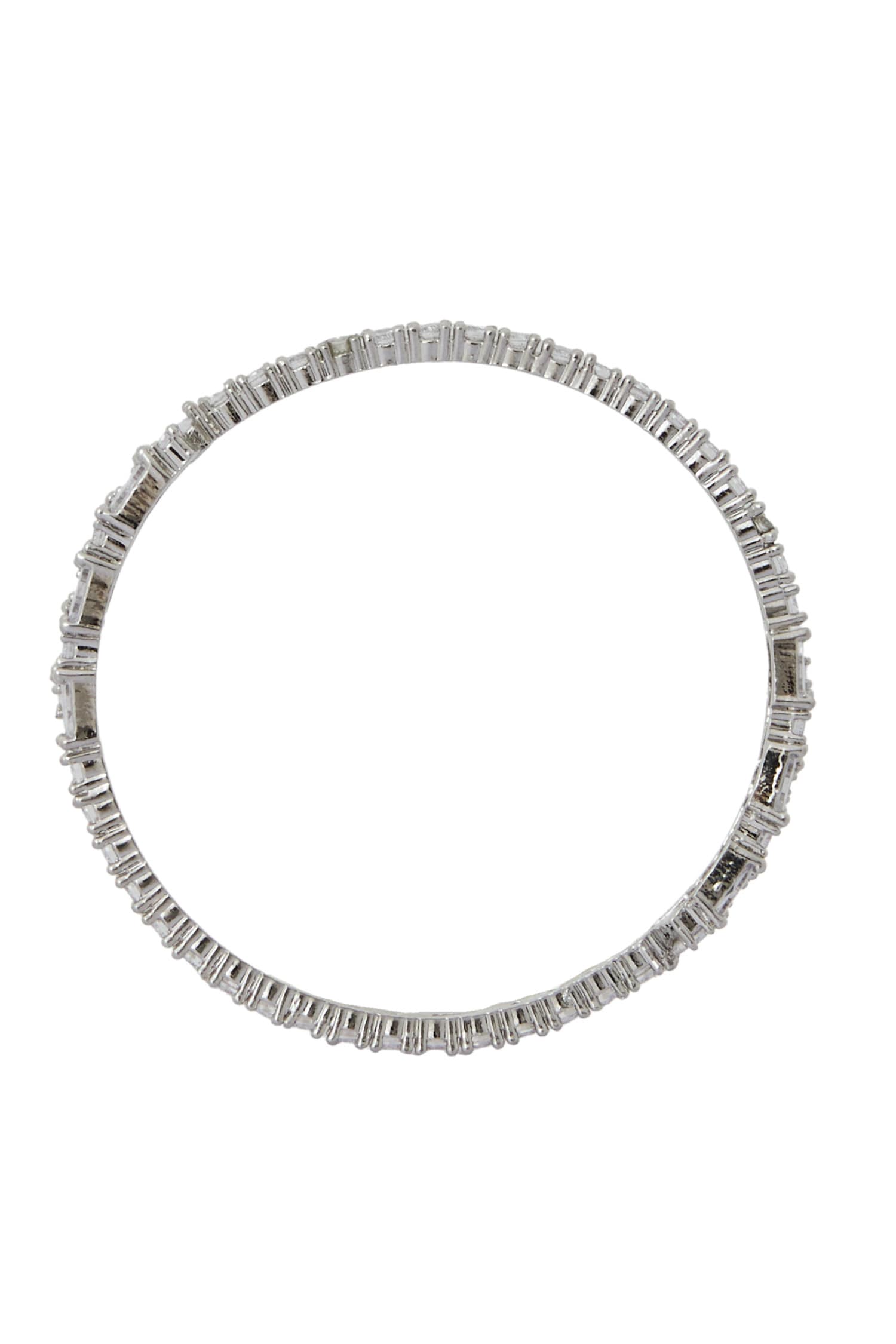 Silver American Diamond Bangle Set 