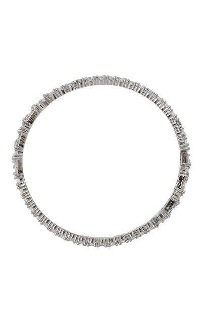 Silver American Diamond Bangle Set 