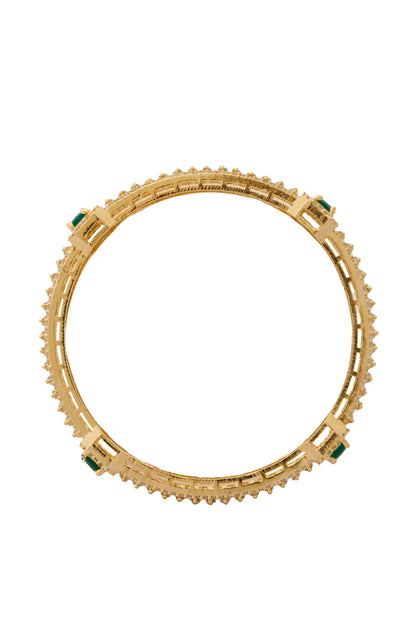Gold & Green American Diamond Bangles 