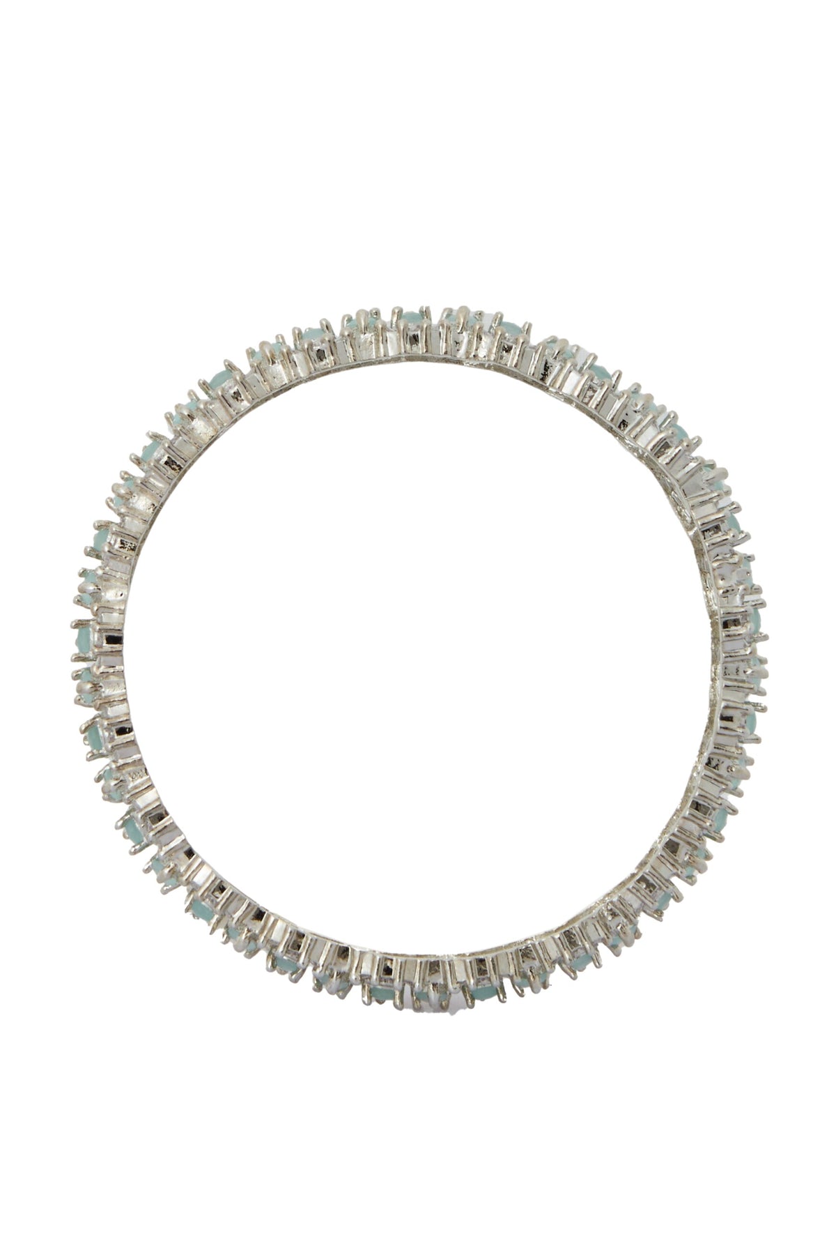 Silver Aqua American Diamond Bangles 