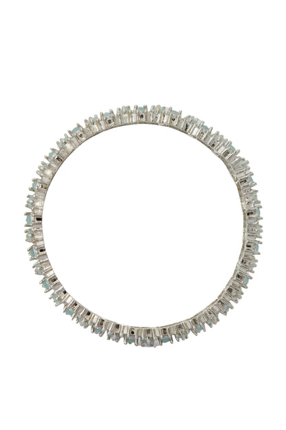 Silver Aqua American Diamond Bangles 