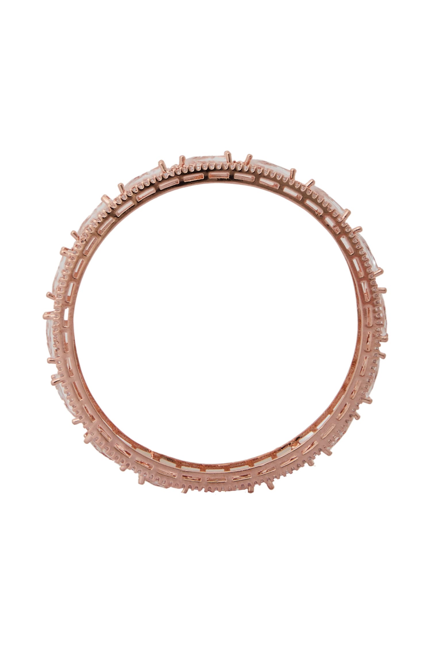 Rose Gold American Diamond Bangle Set 