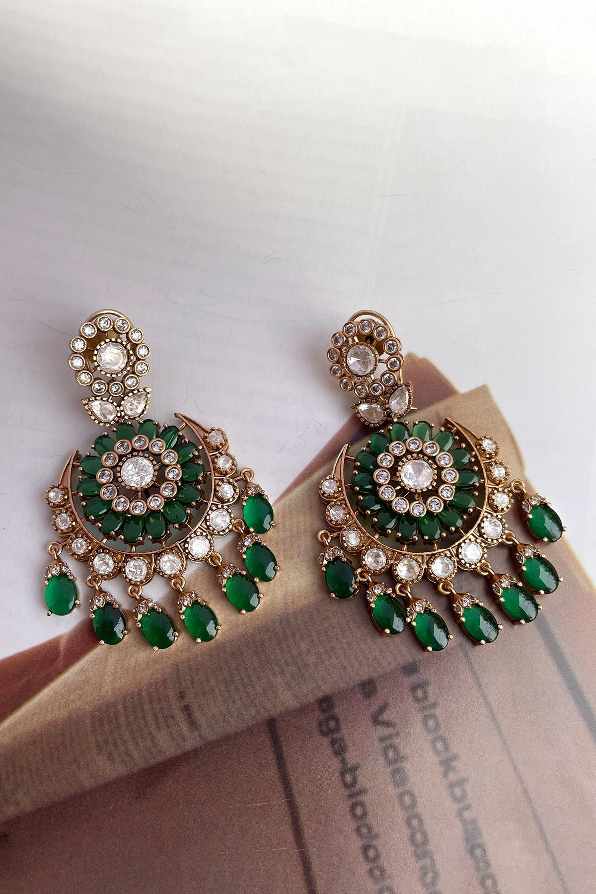 Green Designer Earrings 