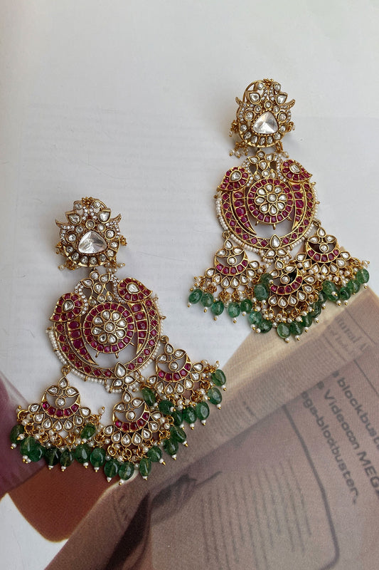 Multi Stone Embellished Designer Earrings 