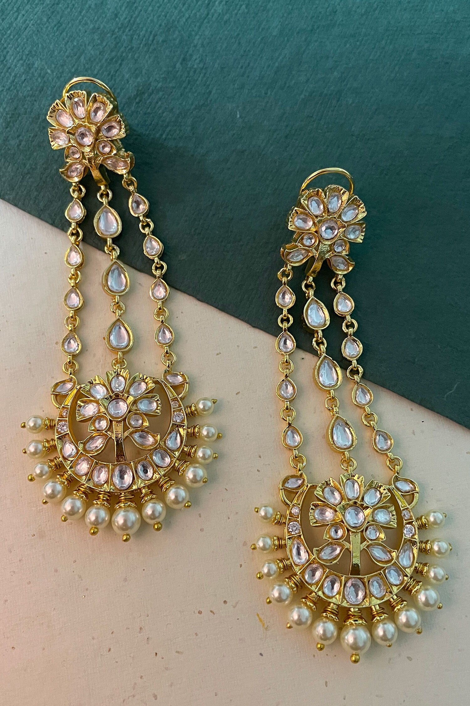 Designer White Pearl Earrings 