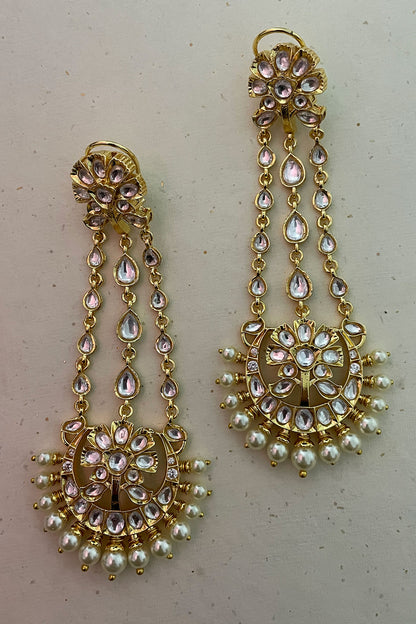 Designer White Pearl Earrings 