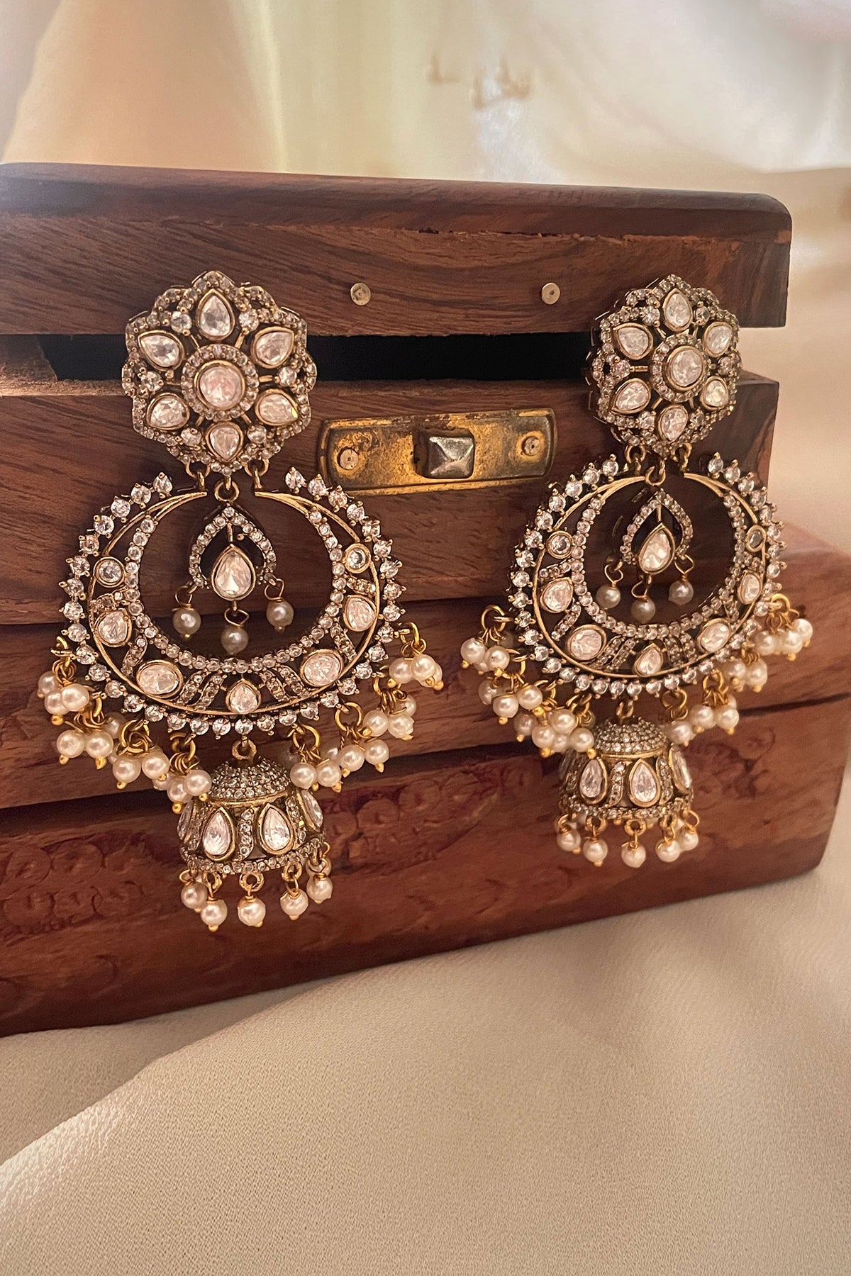Designer Pearl Embellished Earrings 