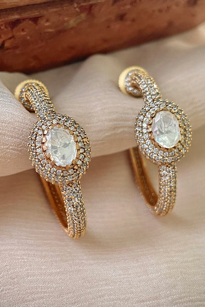 Designer White Stone Stud Earrings 