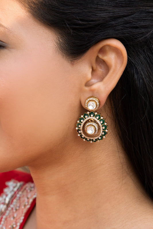 Green Designer Earrings 