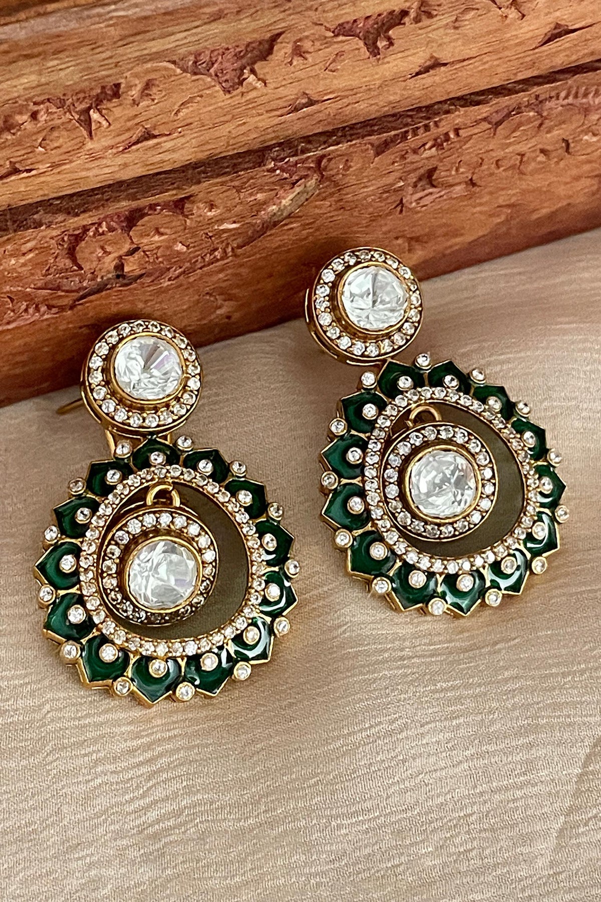 Green Designer Earrings 