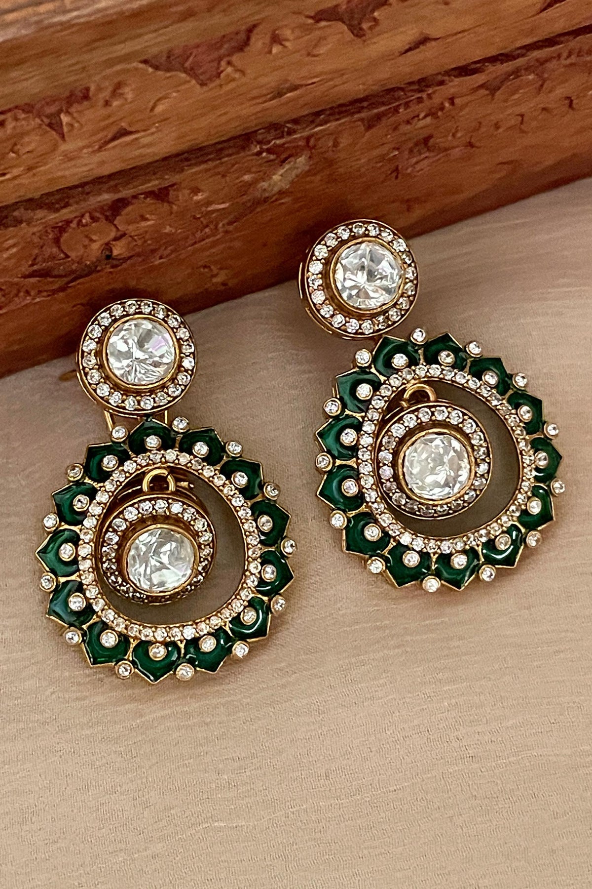 Green Designer Earrings 