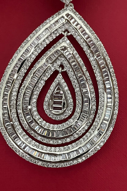 Designer White Teardrop Earrings 