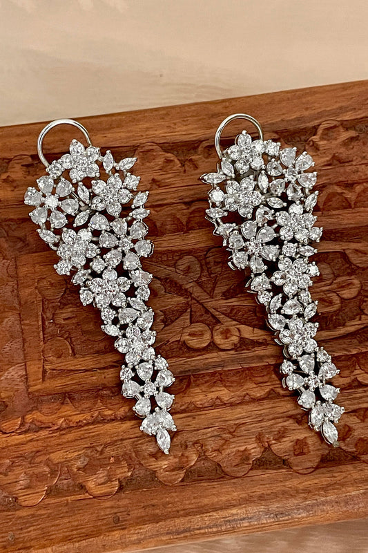 Floral Design Diamond Earrings 