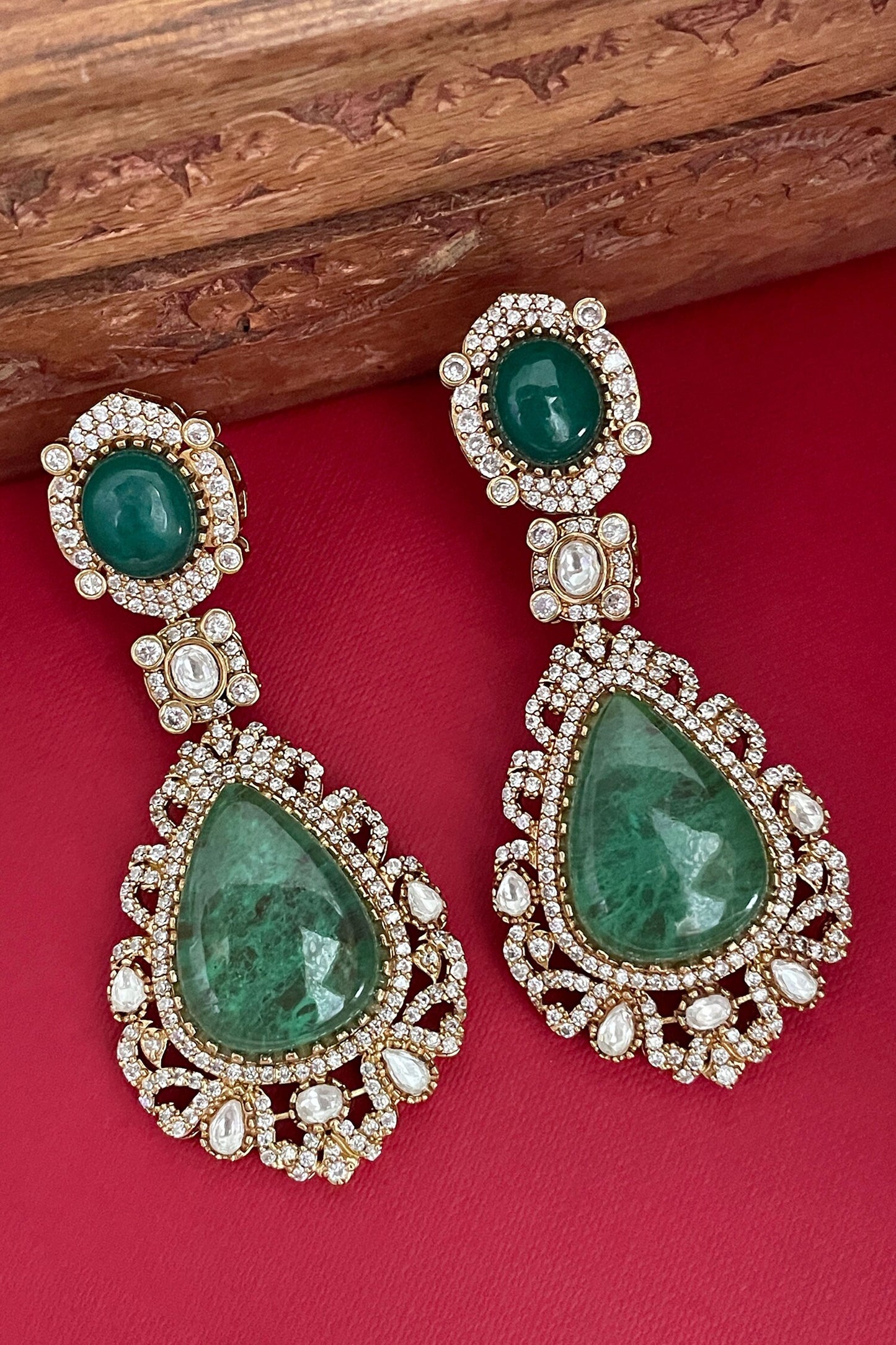 Designer Green Earrings 