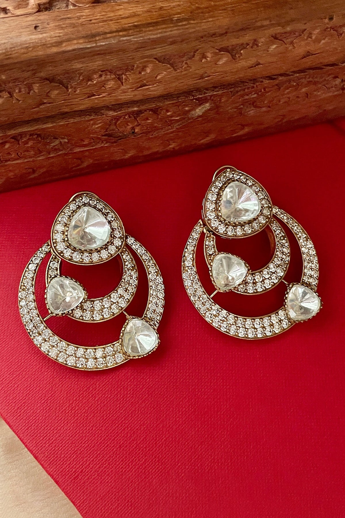 Designer White Stone Earrings 