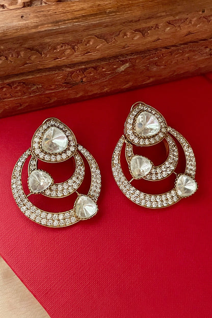 Designer White Stone Earrings 