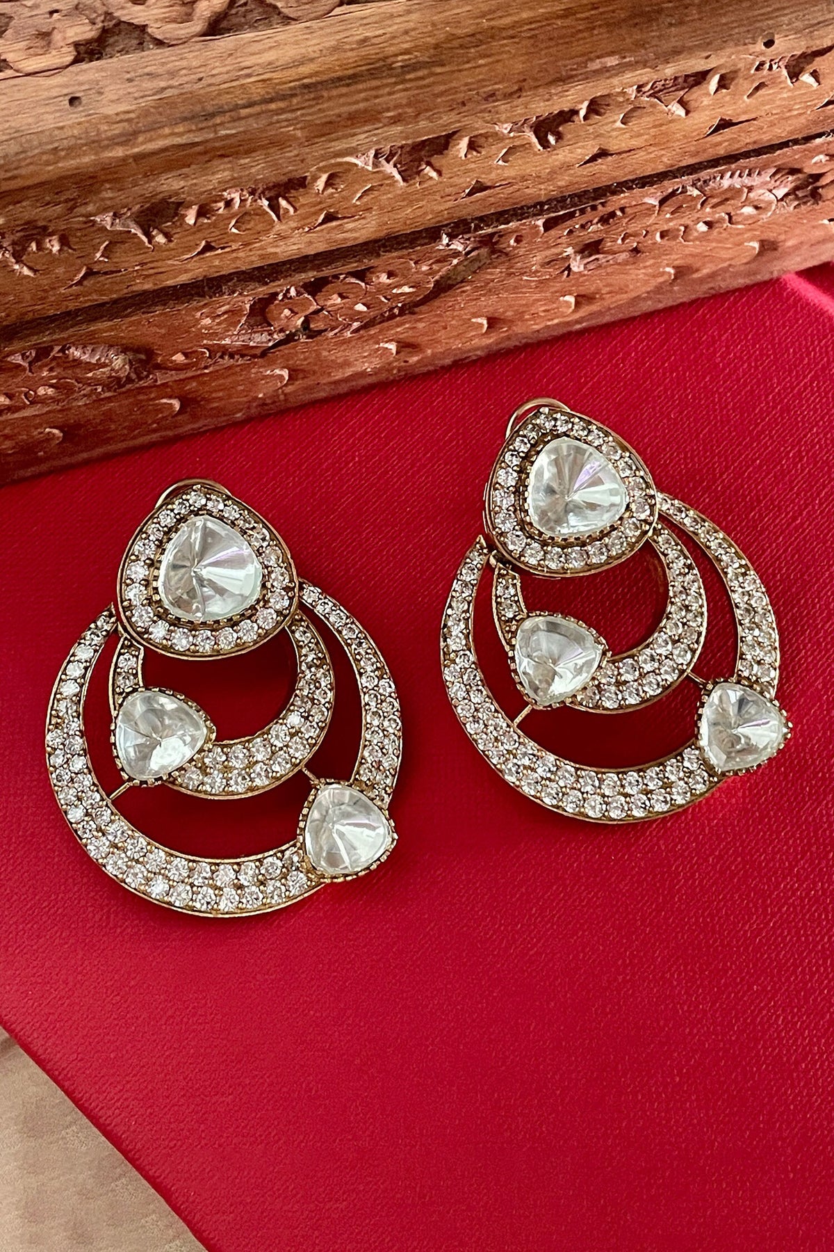 Designer White Stone Earrings 