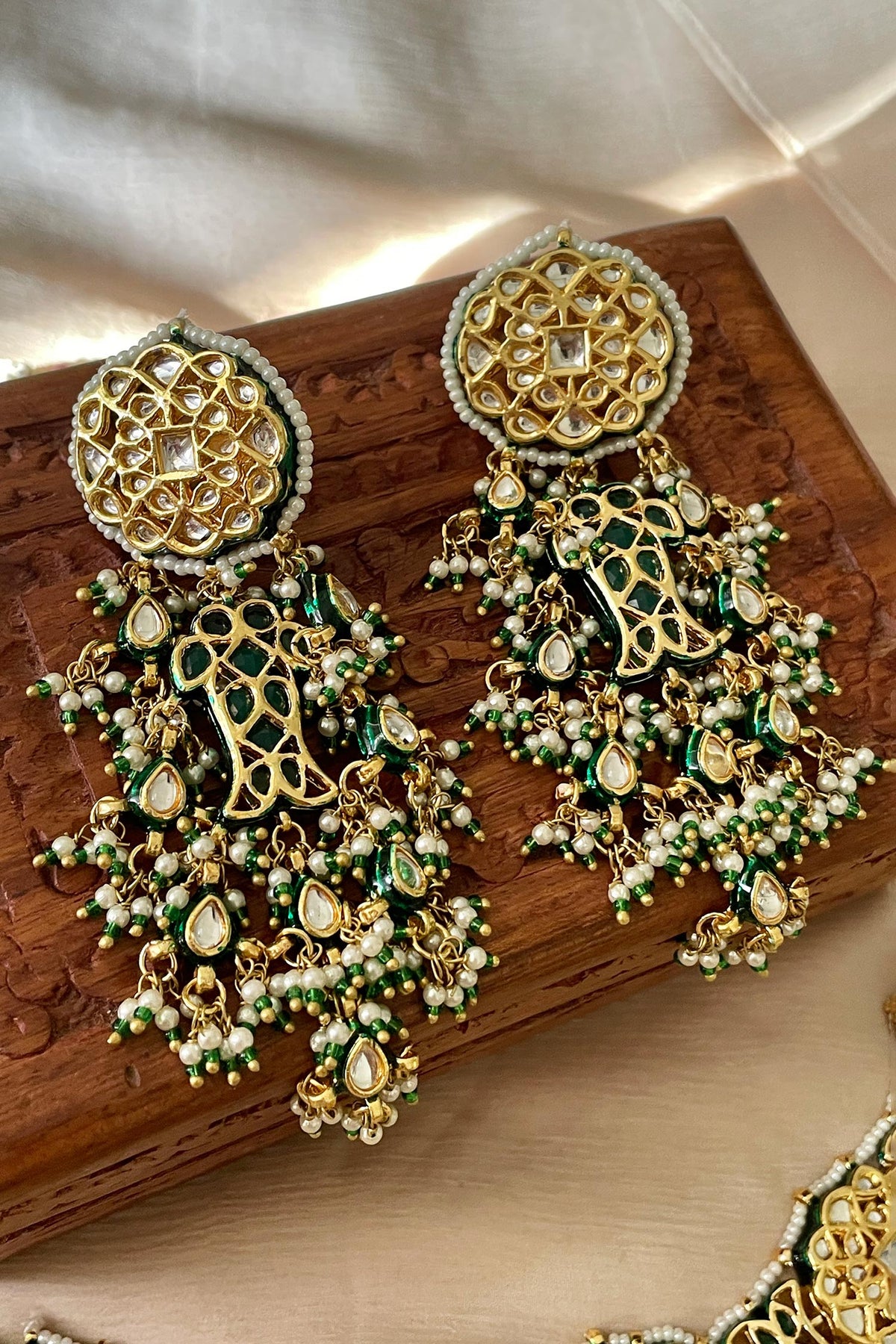 Green Designer Necklace & Earring Set 