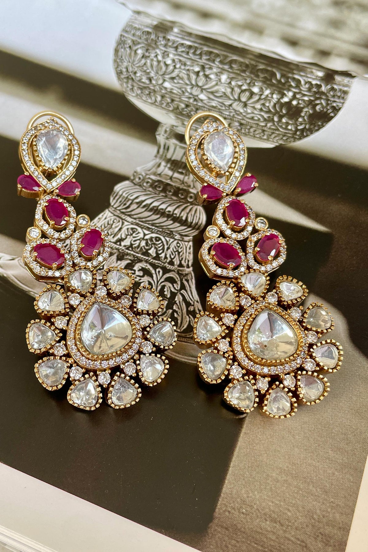 Designer Pink Necklace & Earring Set 
