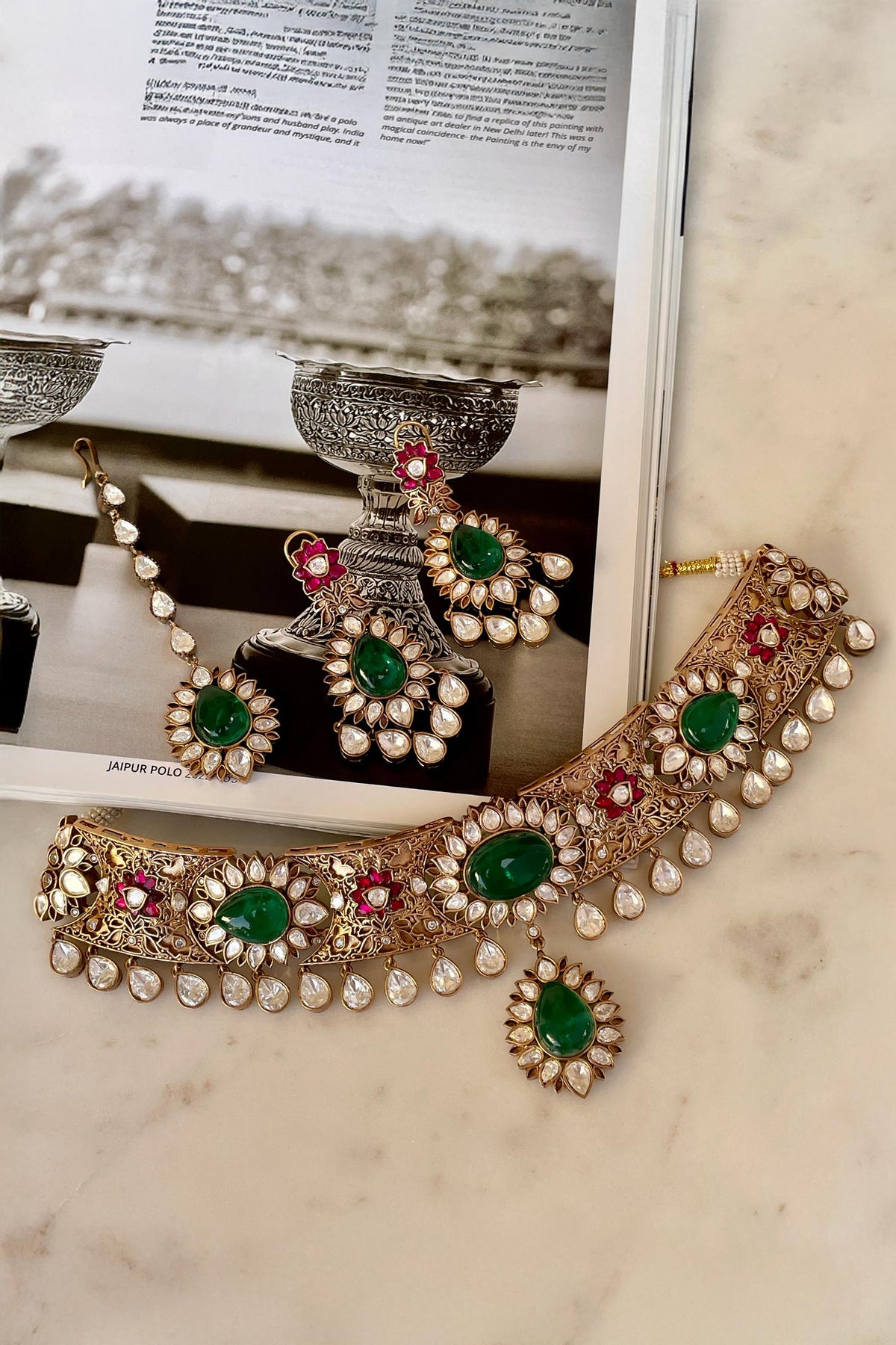 Designer Green Necklace & Earring Set 