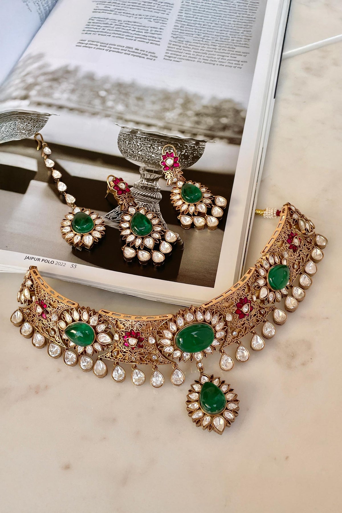 Designer Green Necklace & Earring Set 