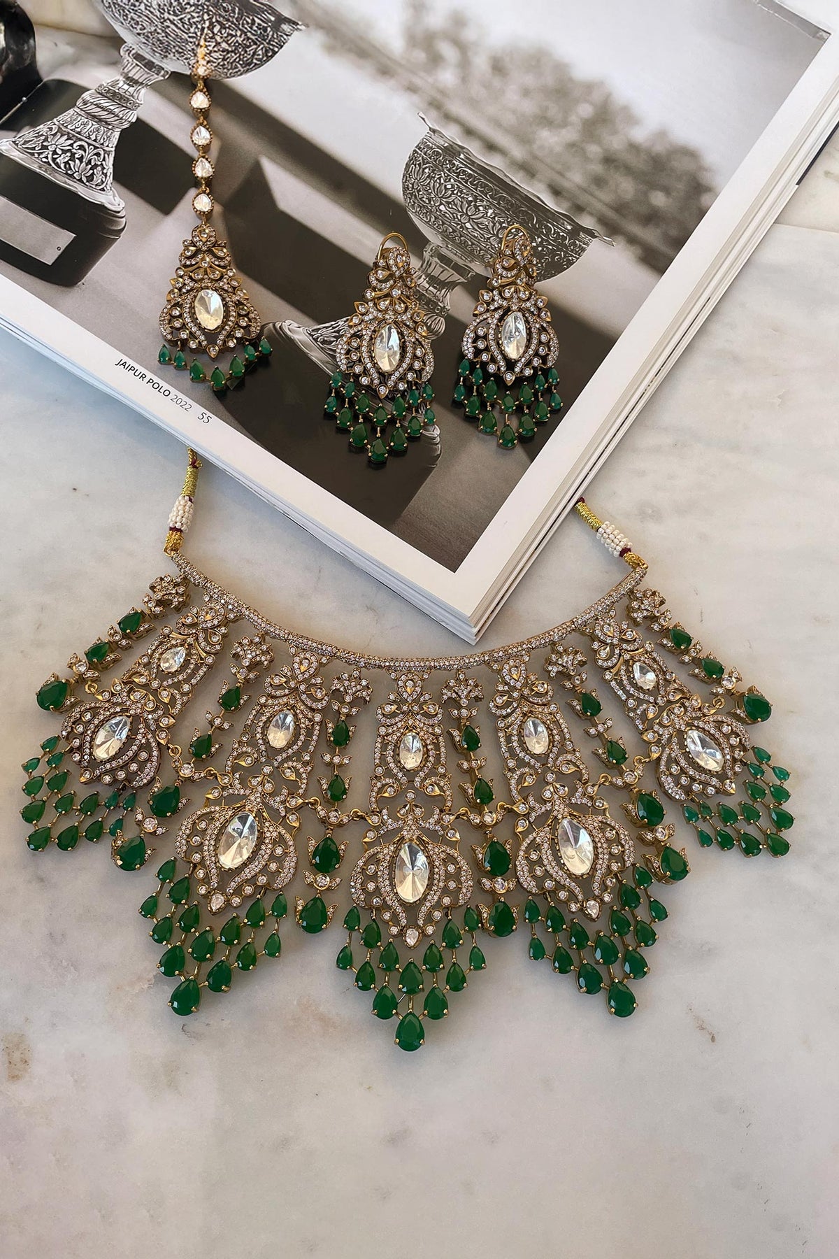 Green Designer Necklace Set 