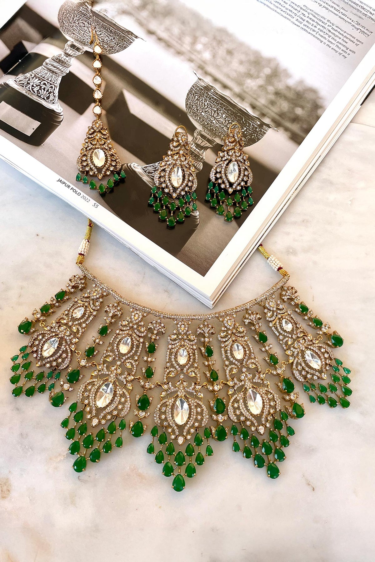 Green Designer Necklace Set 