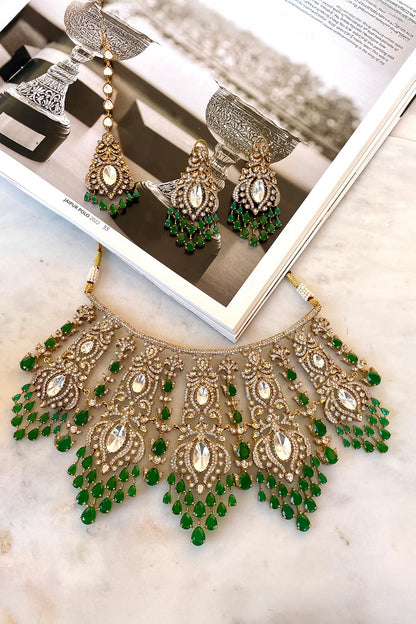 Green Designer Necklace Set 