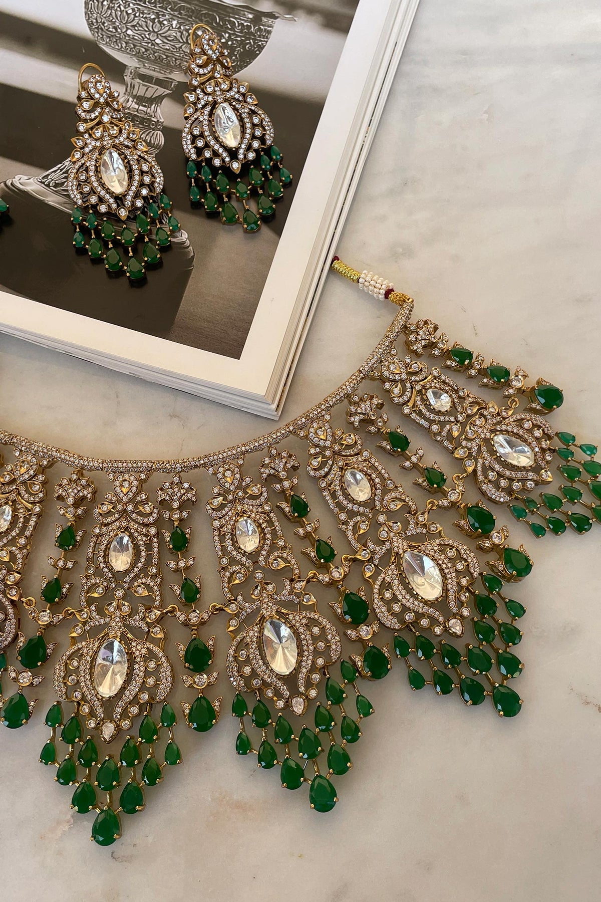 Green Designer Necklace Set 