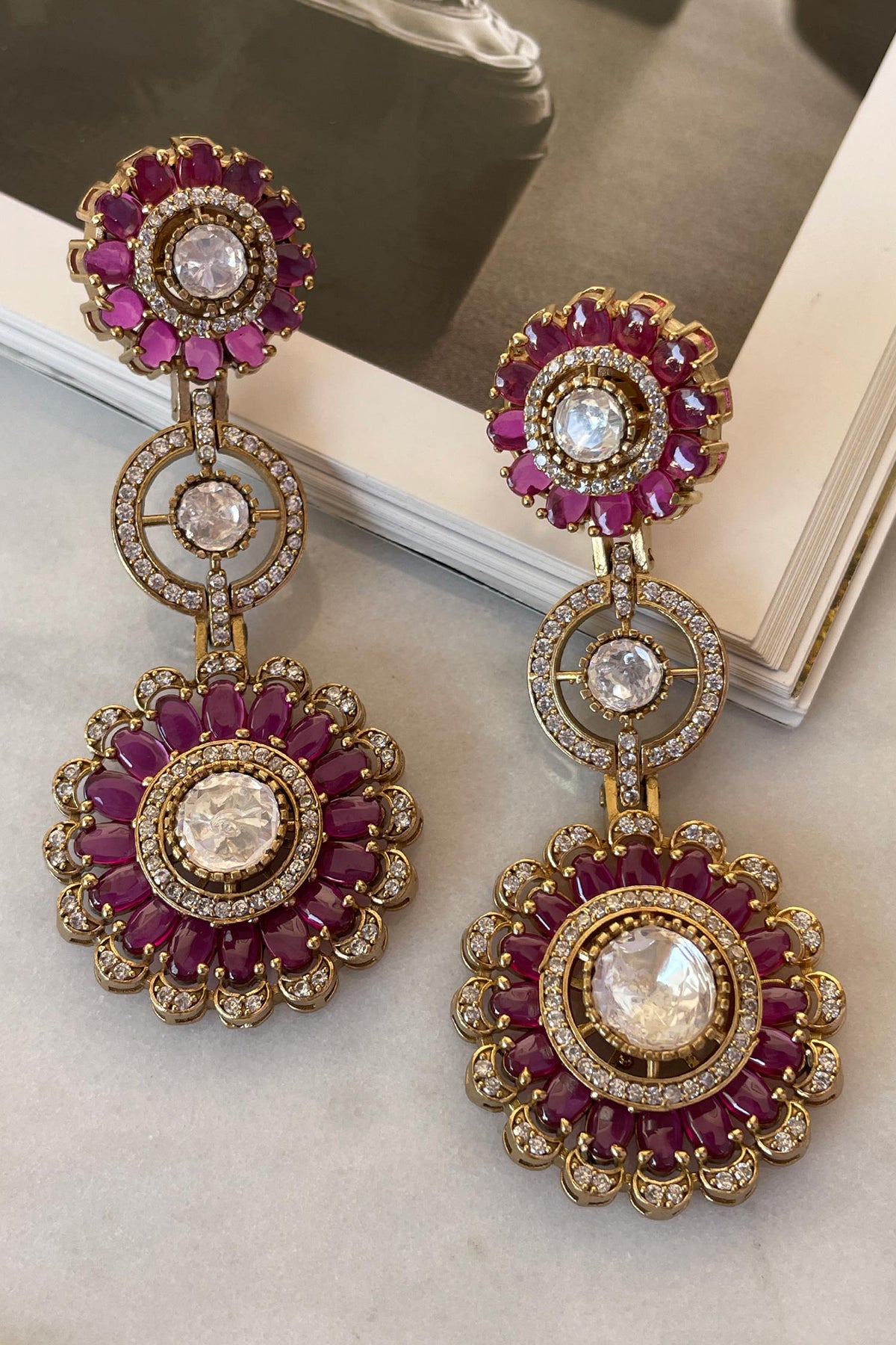 Designer Pink Necklace & Earring Set 