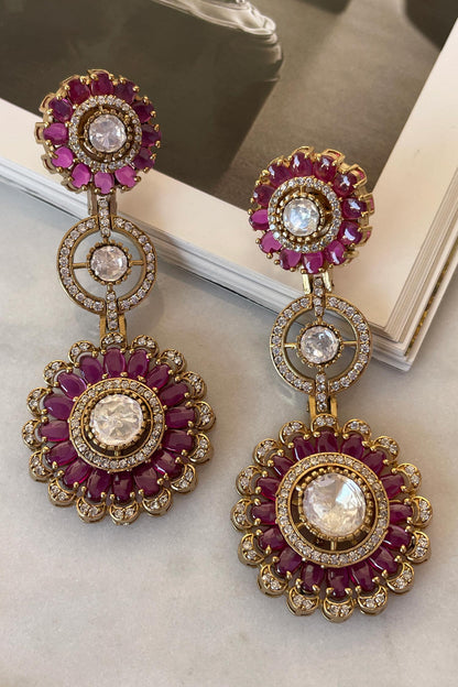 Designer Pink Necklace & Earring Set 