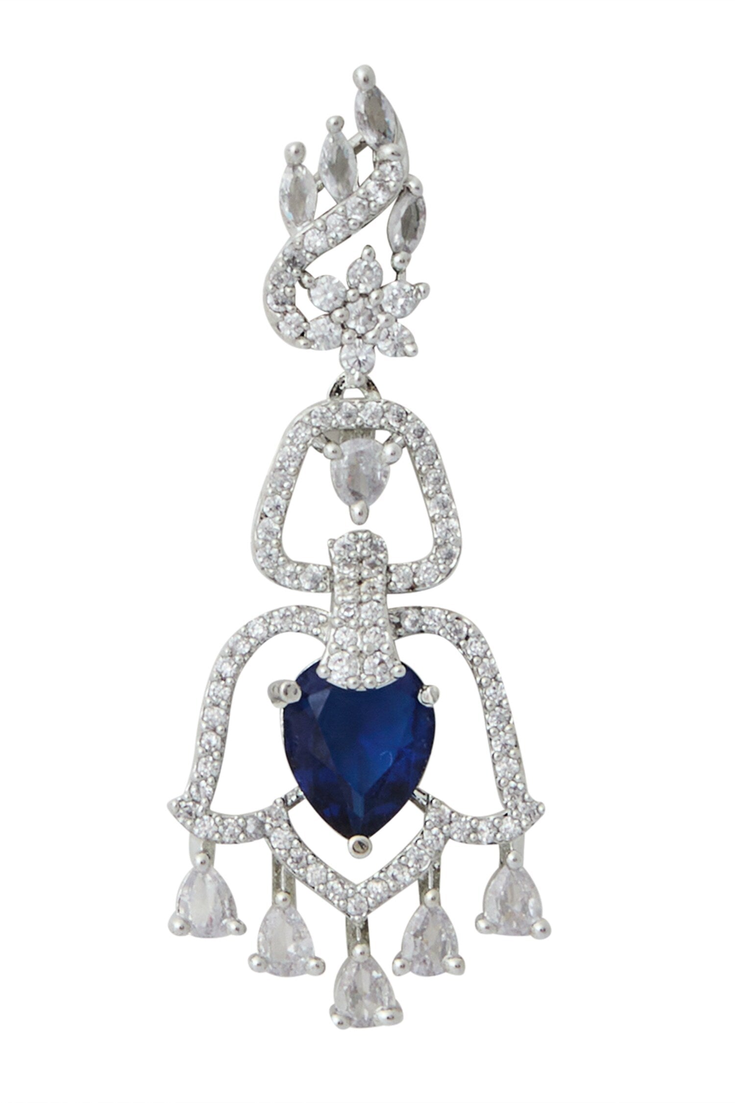 Blue American Diamond Earrings 