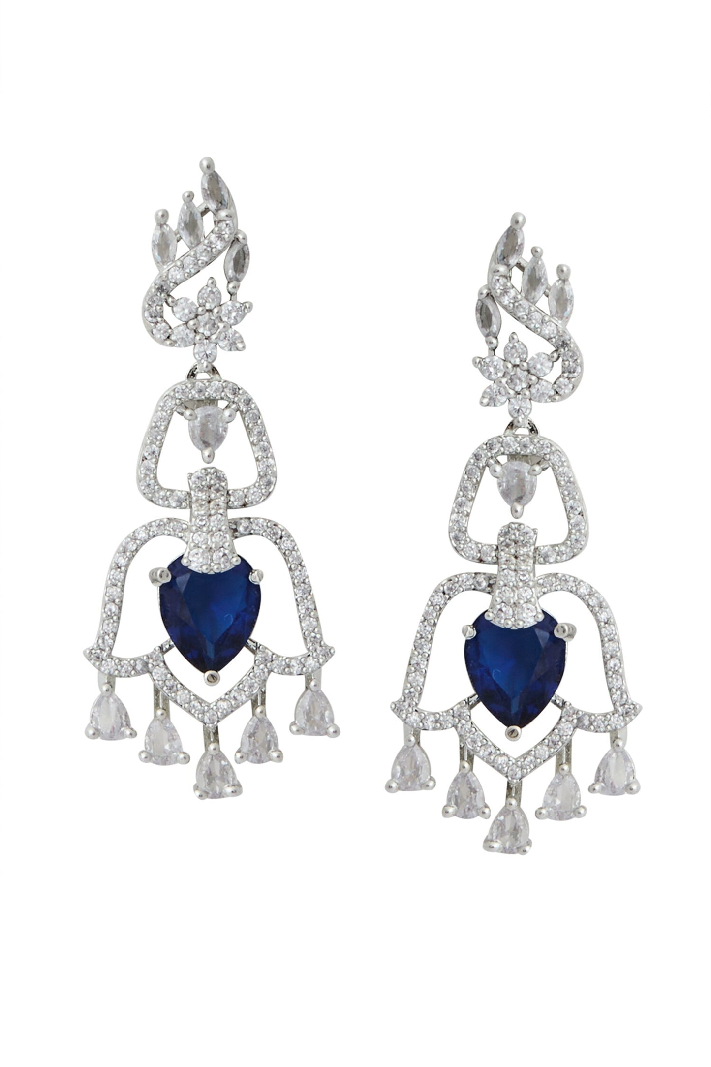 Blue American Diamond Earrings 