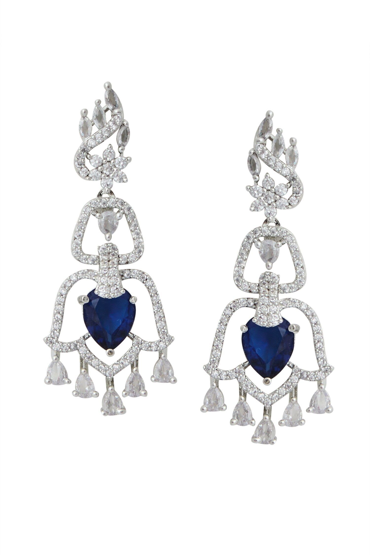 Blue American Diamond Earrings 