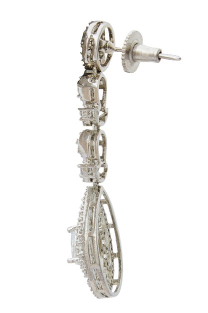 White American Diamond Earrings 