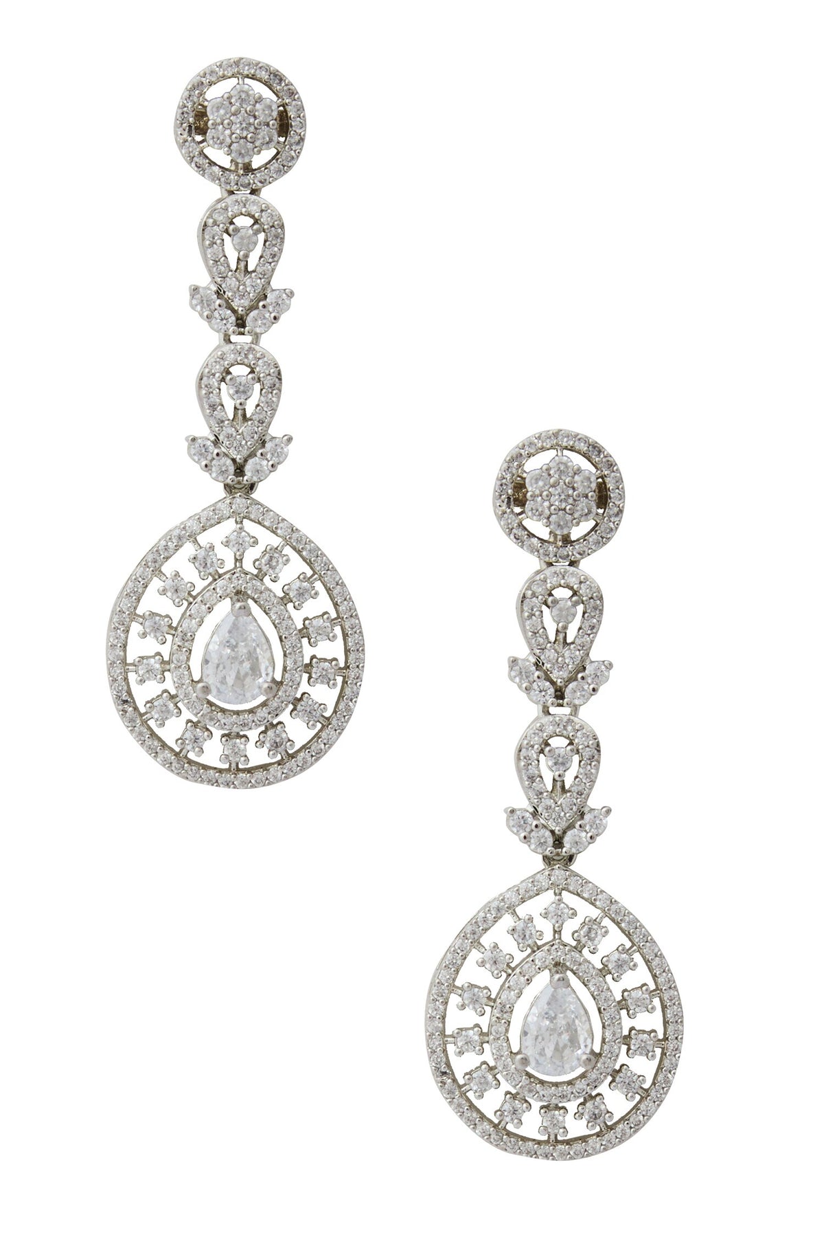 White American Diamond Earrings 