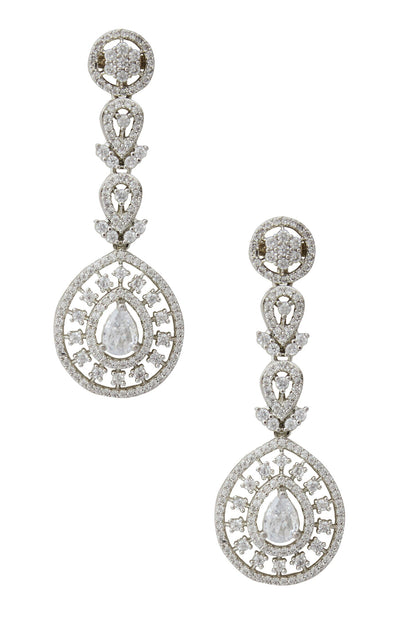 White American Diamond Earrings 