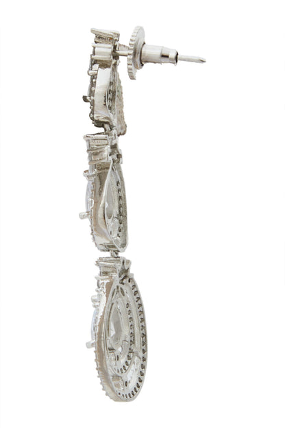 White American Diamond Earrings 