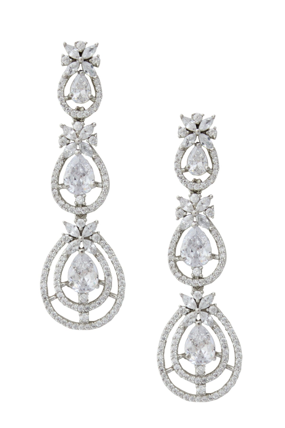 White American Diamond Earrings 