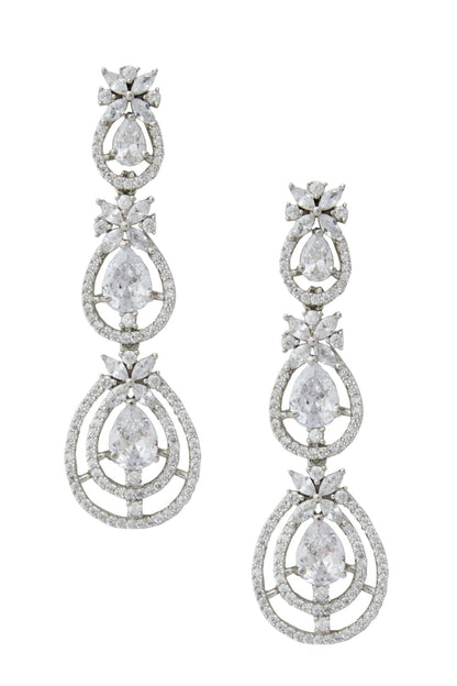 White American Diamond Earrings 