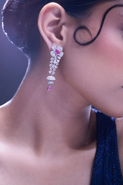 Ruby American Diamond Earrings 