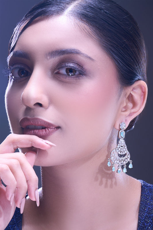Aqua American Diamond Earrings 